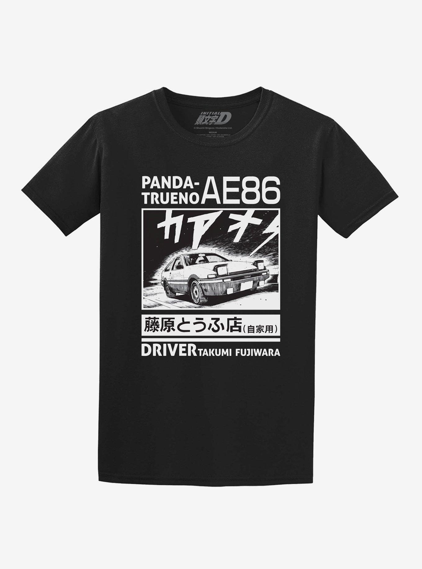 Initial D Anime Manga Takumi Fujiwara Logo Cotton Printed Gray T-shirt Top  Tee