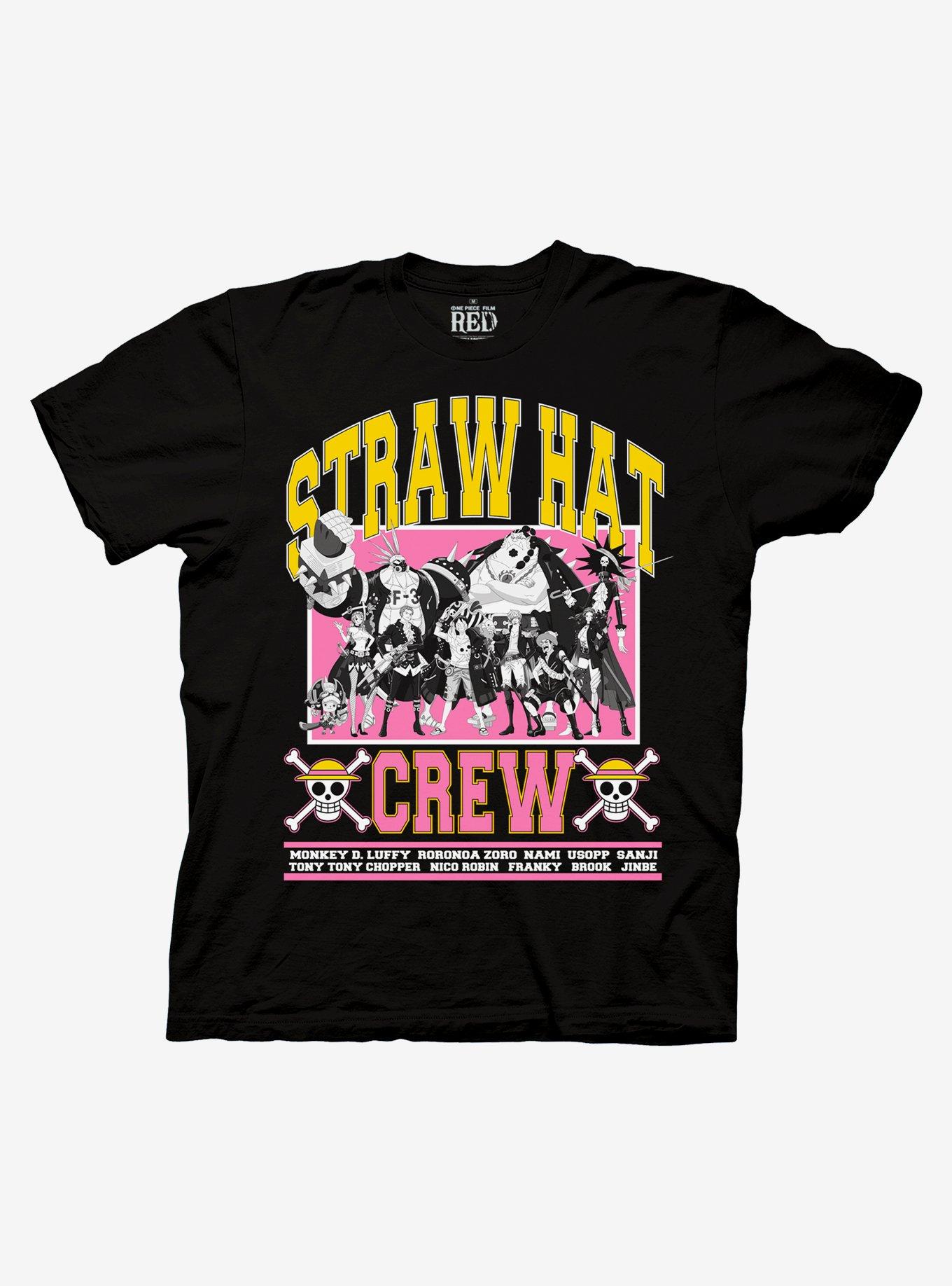 One Piece Film: Red Straw Hat Crew Varsity T-Shirt, BLACK, hi-res