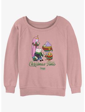 Adventure Time Christmas Friends Girls Slouchy Sweatshirt, , hi-res