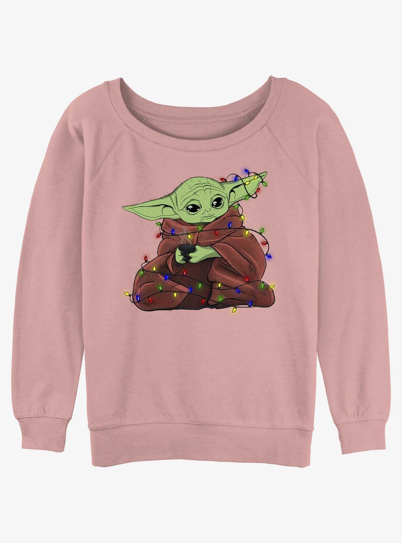 Star Wars The Mandalorian Grogu Lights Girls Slouchy Sweatshirt, , hi-res