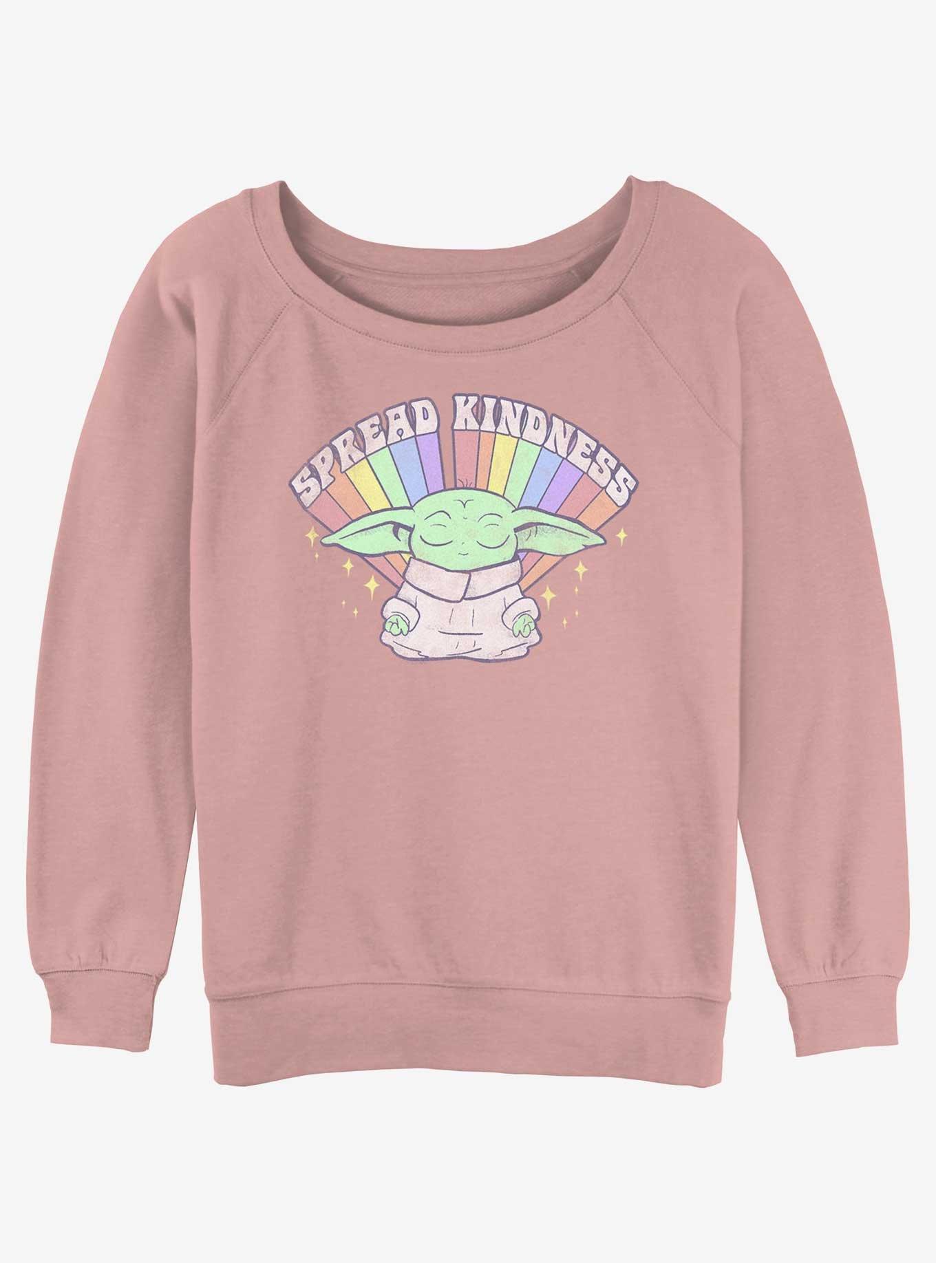 Star Wars The Mandalorian Meditate Kindness Girls Slouchy Sweatshirt, , hi-res