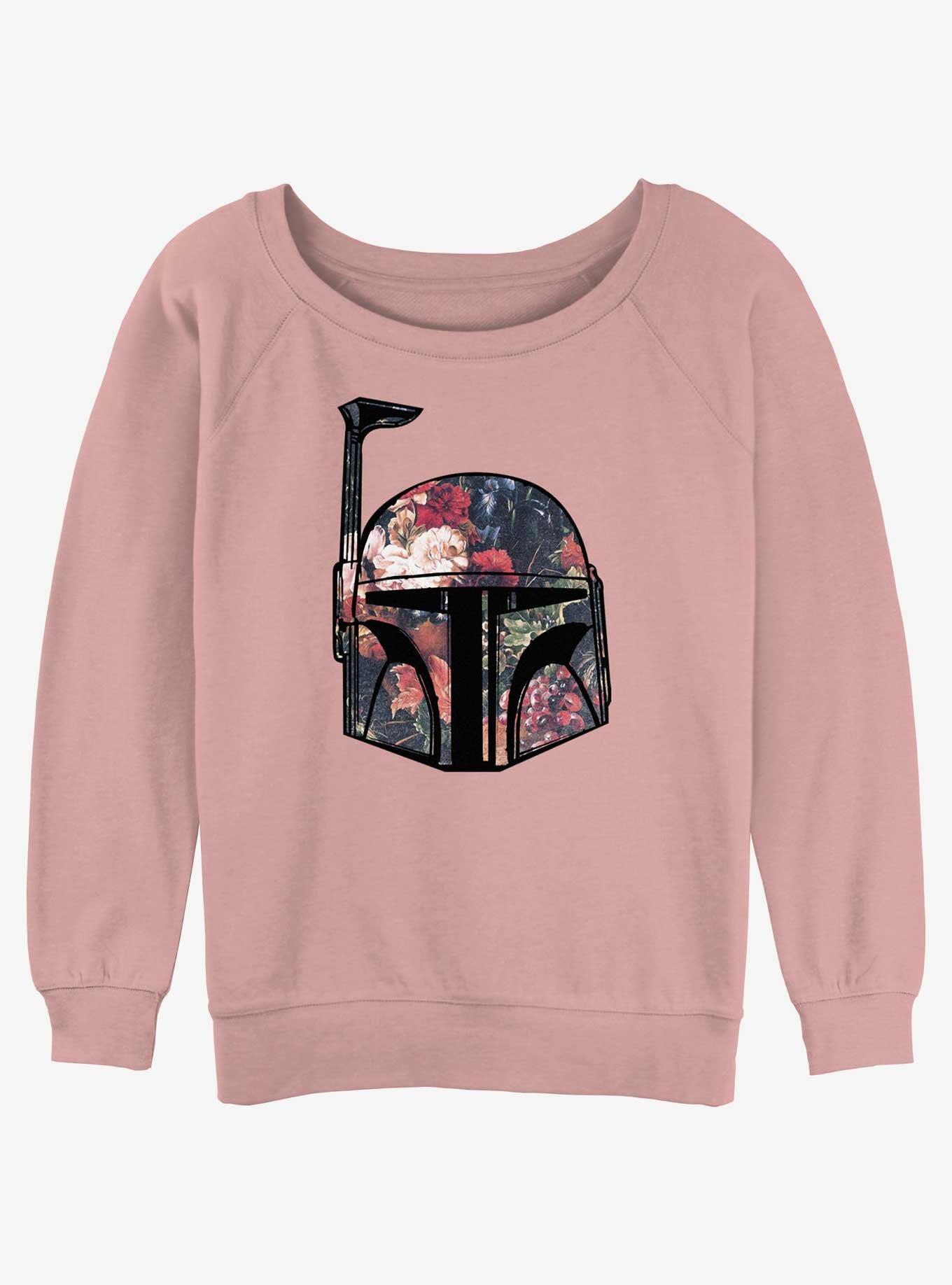 Star Wars Boba Floral Helmet Girls Slouchy Sweatshirt