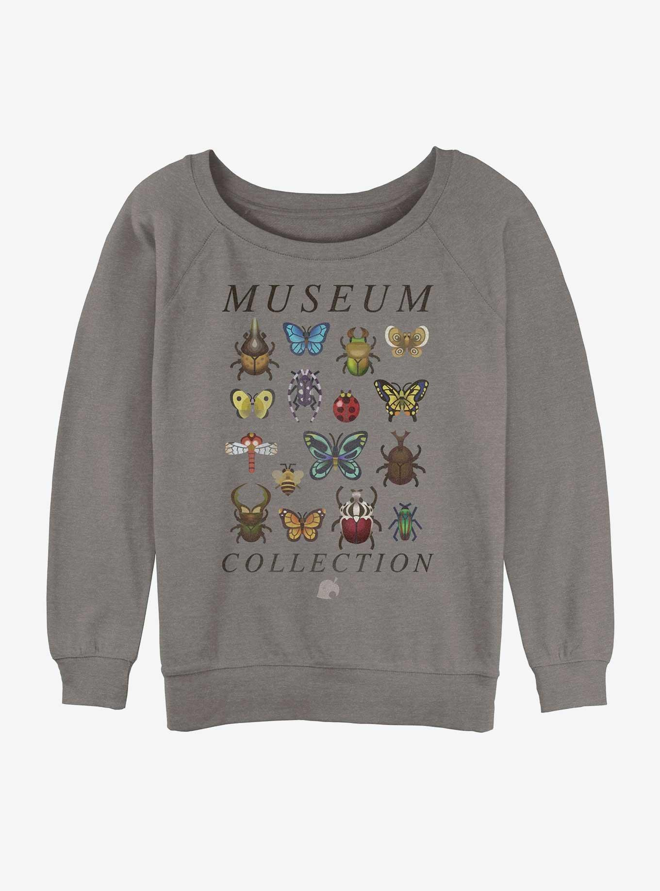 Nintendo Animal Crossing Bug Collection Girls Slouchy Sweatshirt, GRAY HTR, hi-res