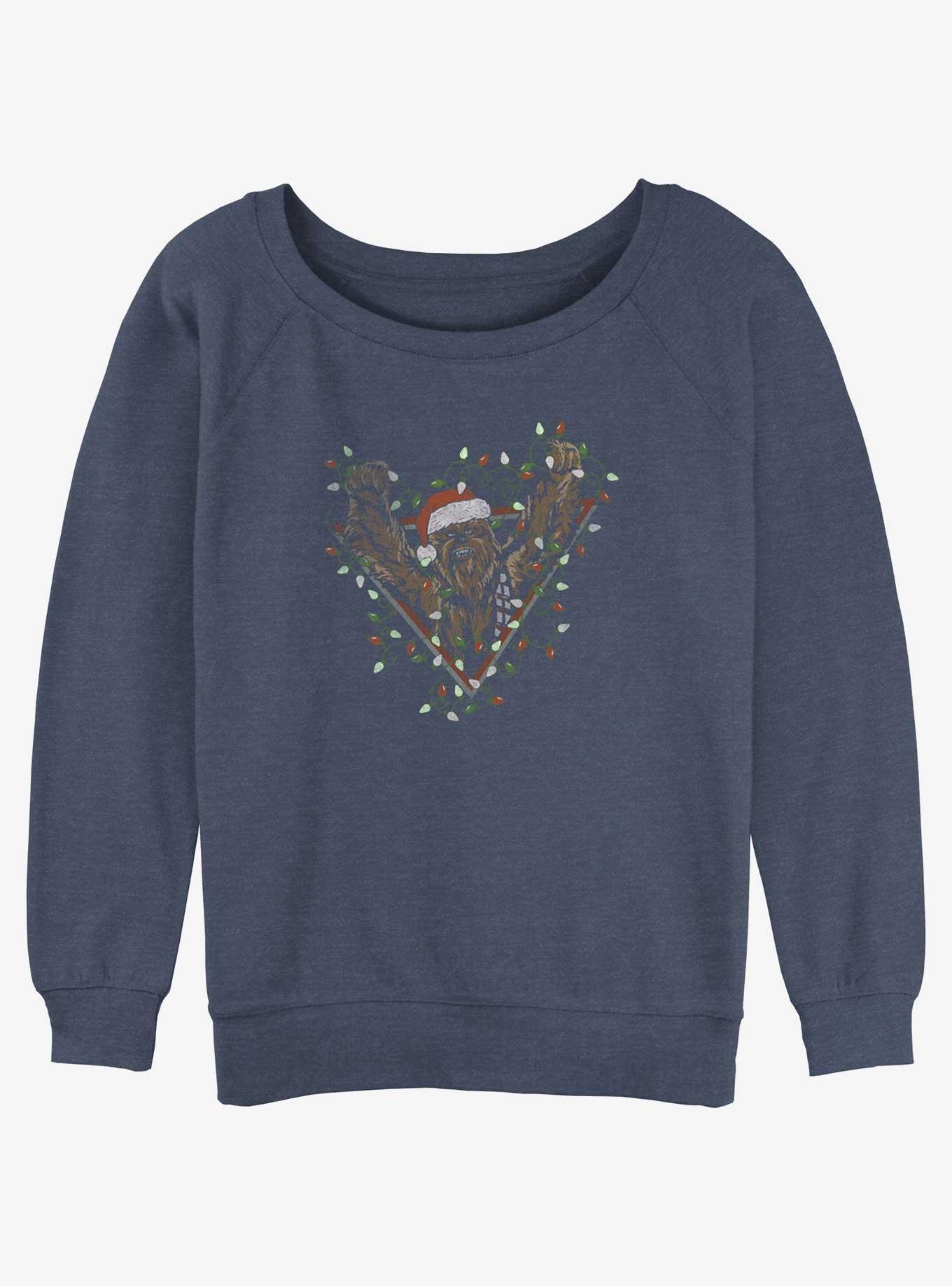Star Wars Chewie Christmas Lights Girls Slouchy Sweatshirt, , hi-res