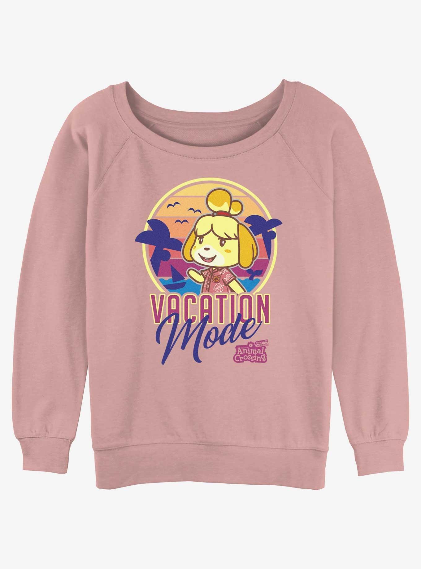 Nintendo Animal Crossing Vacation Mode Isabelle Girls Slouchy Sweatshirt, DESERTPNK, hi-res