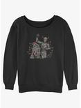Star Wars Holiday Droids R2-D2 and C-3PO Girls Slouchy Sweatshirt, BLACK, hi-res