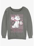 Disney The Aristocats Marie Ugly Christmas Girls Slouchy Sweatshirt, GRAY HTR, hi-res