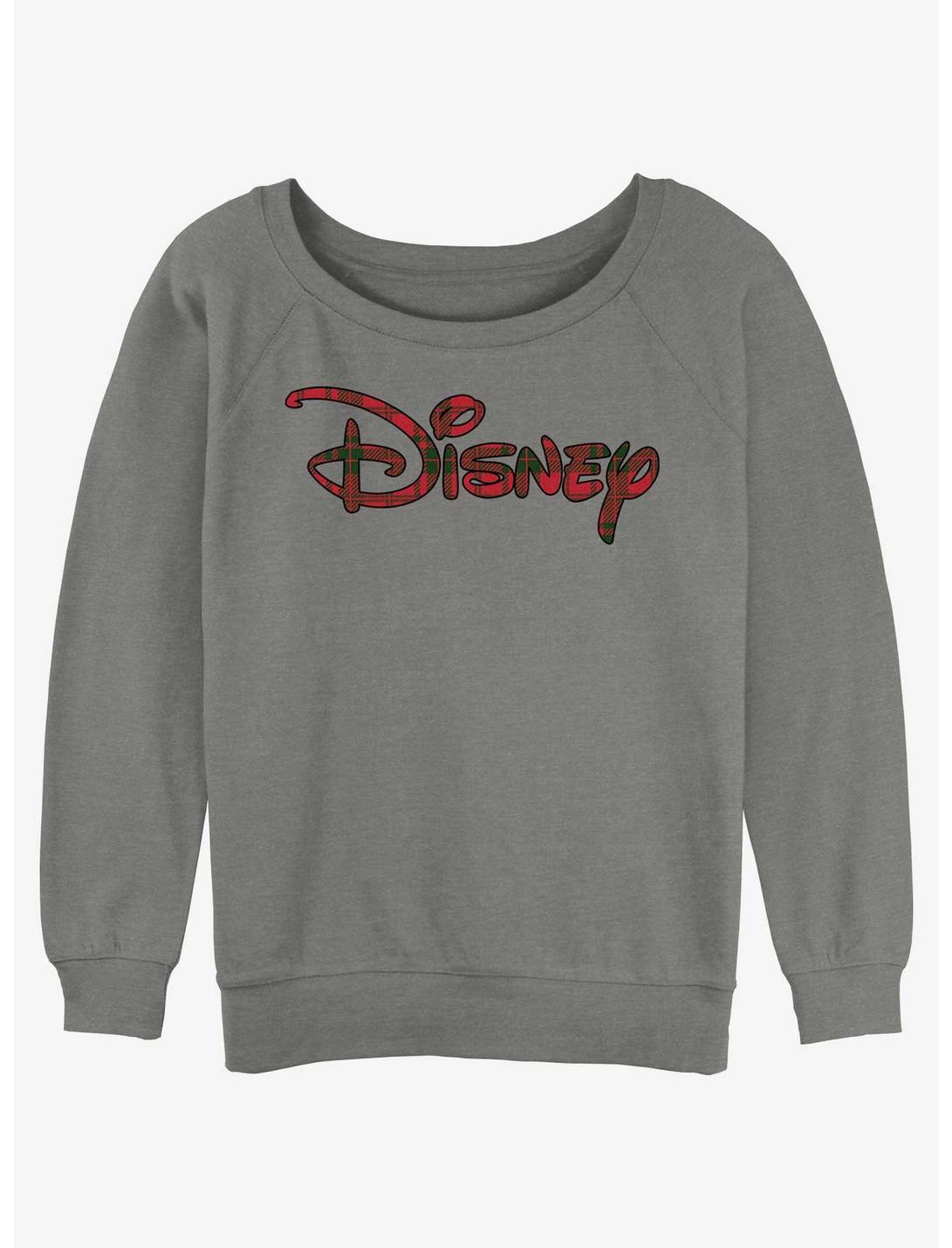 Disney Holiday Logo Girls Slouchy Sweatshirt, GRAY HTR, hi-res