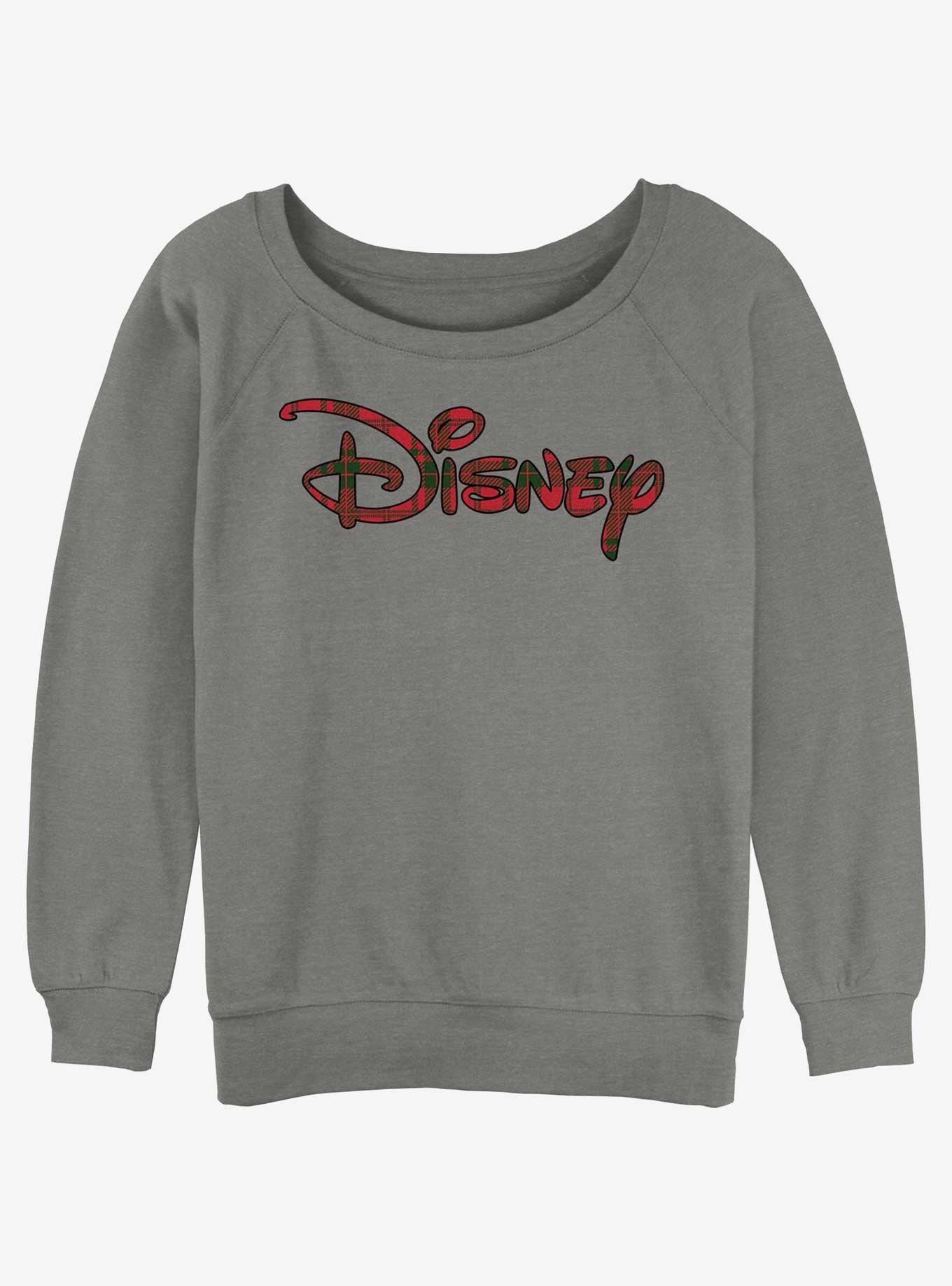 Disney Holiday Logo Girls Slouchy Sweatshirt, GRAY HTR, hi-res