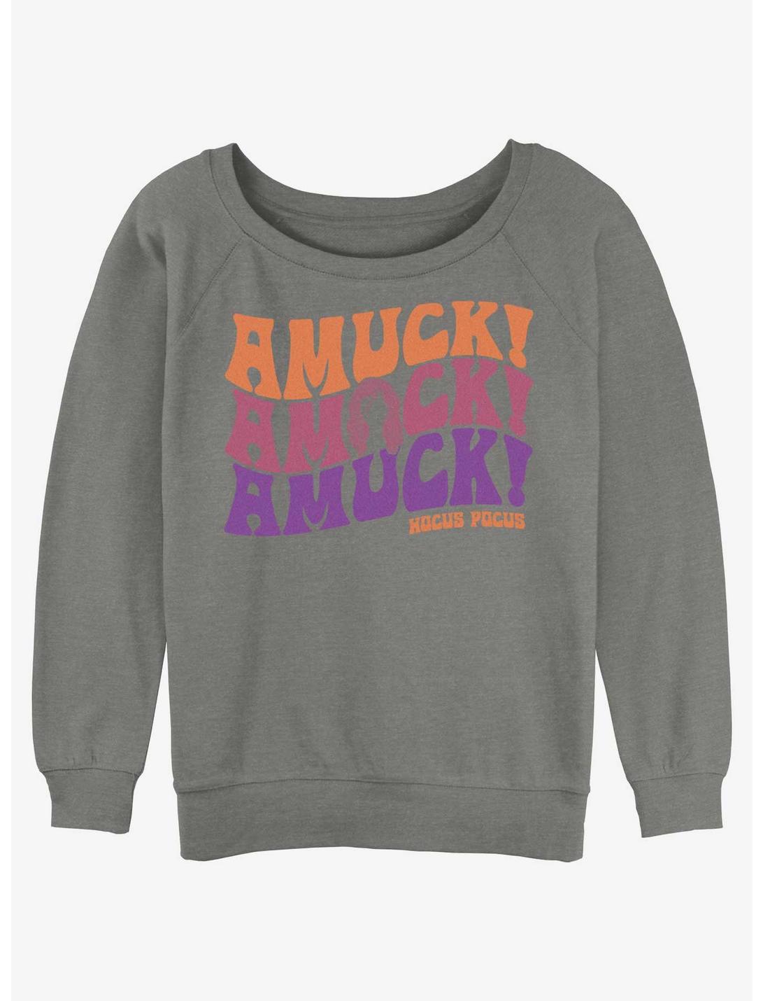 Disney Hocus Pocus Amuck Girls Slouchy Sweatshirt, GRAY HTR, hi-res