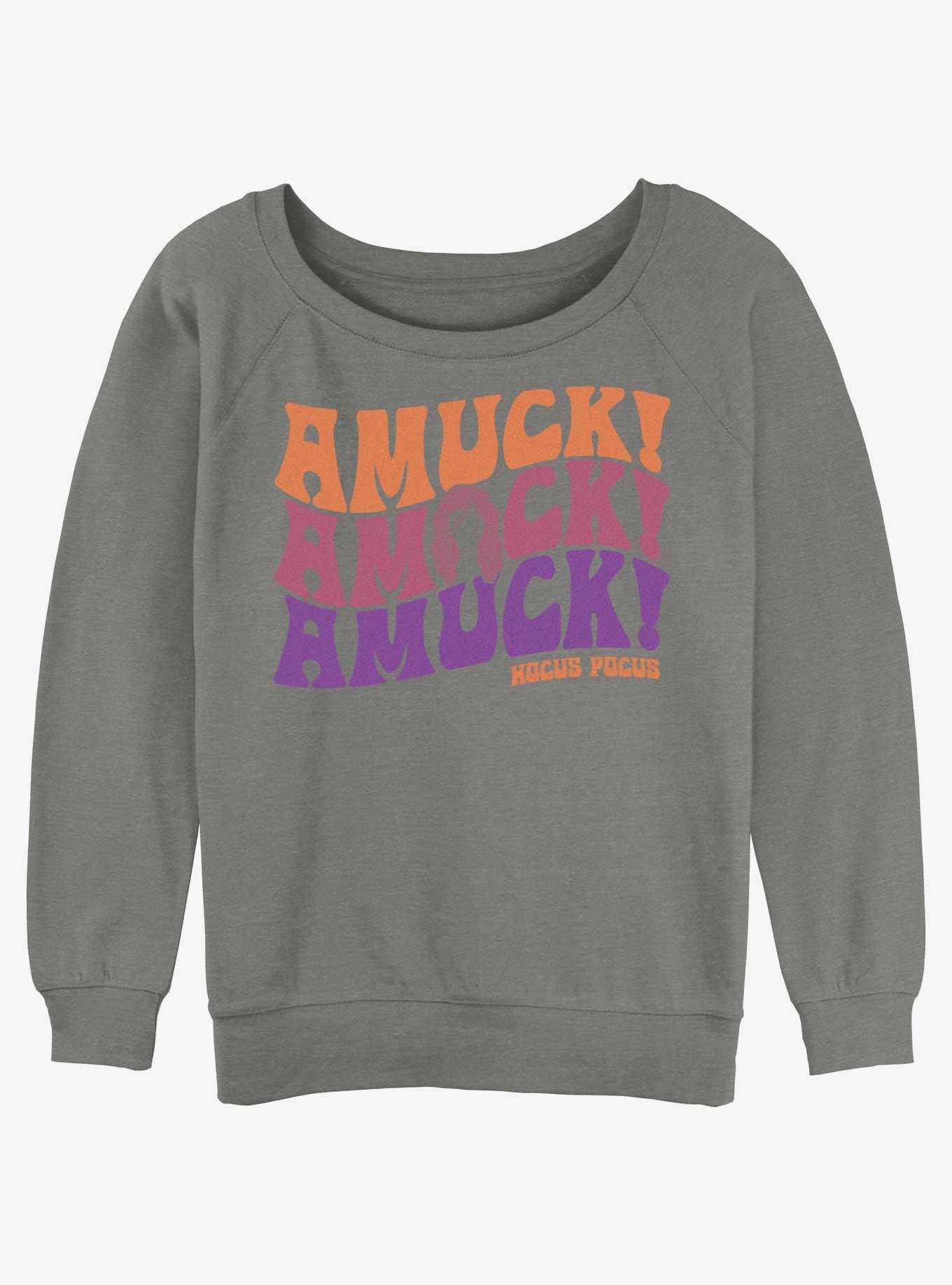 Disney Hocus Pocus Amuck Girls Slouchy Sweatshirt, GRAY HTR, hi-res