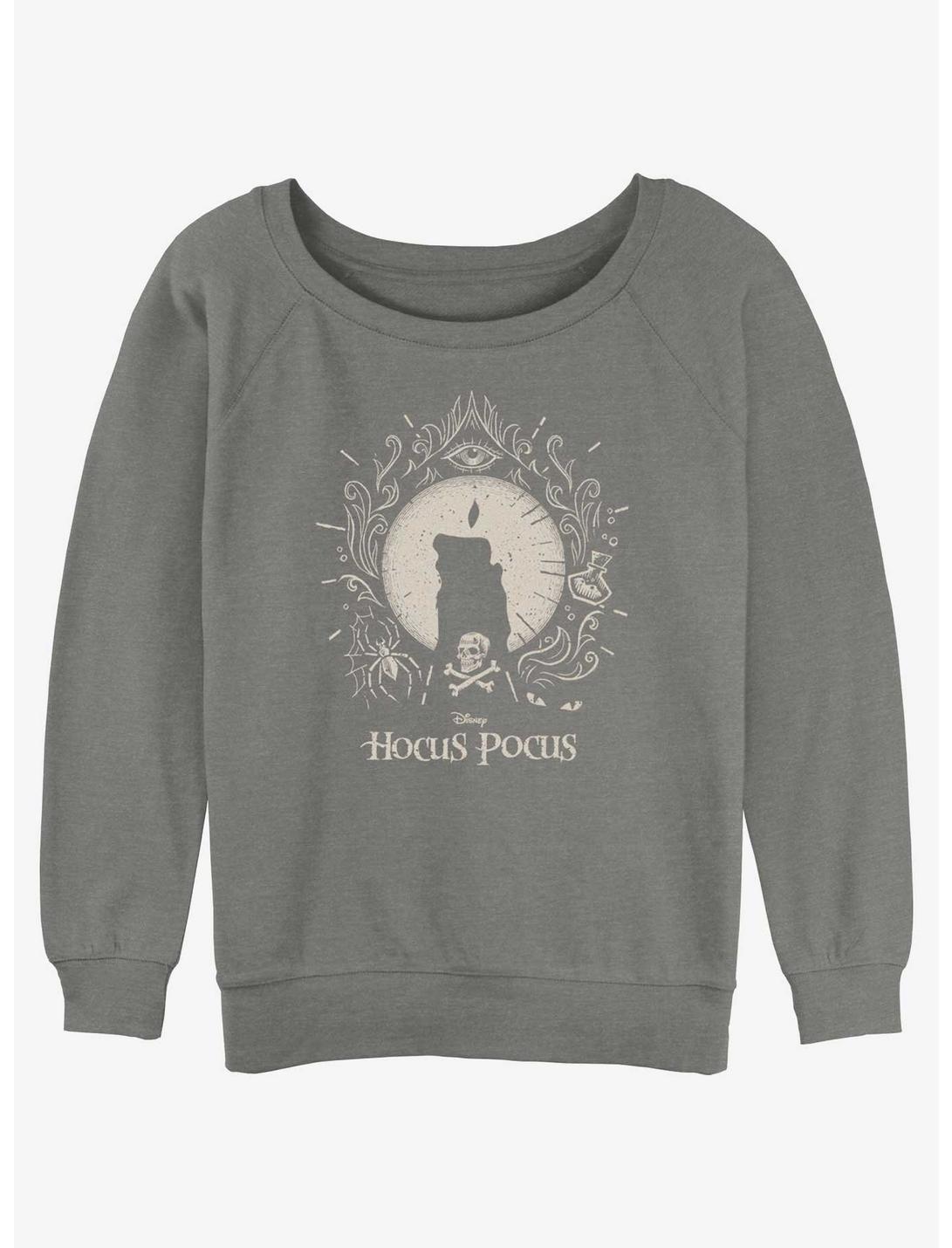 Disney Hocus Pocus Black Flame Girls Slouchy Sweatshirt, GRAY HTR, hi-res