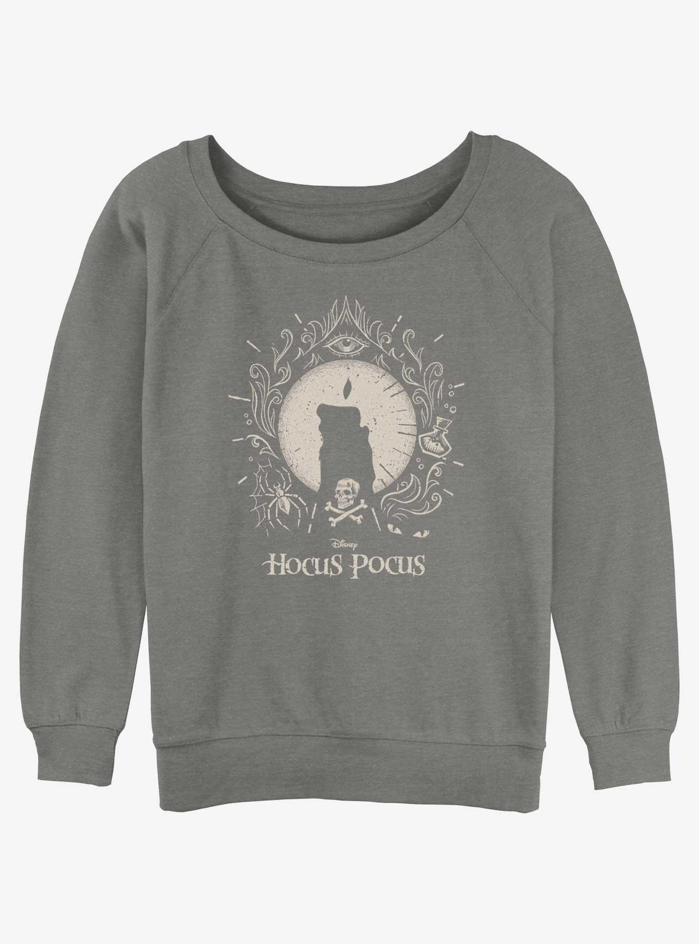 Disney Hocus Pocus Black Flame Girls Slouchy Sweatshirt, GRAY HTR, hi-res