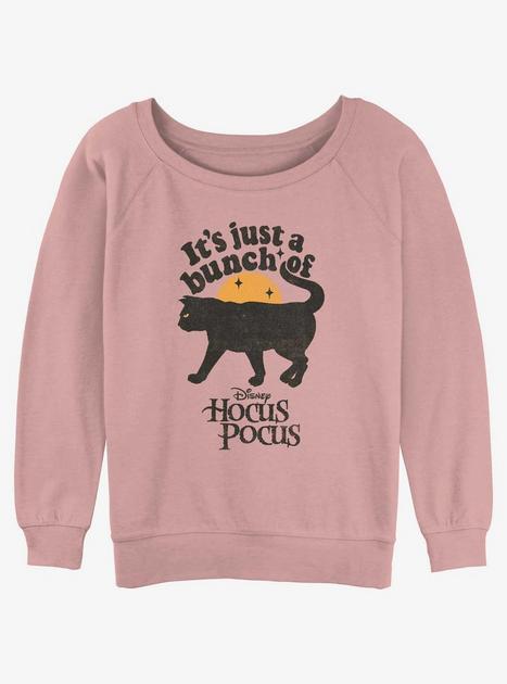 Disney Hocus Pocus Black Cat Binx Girls Slouchy Sweatshirt - PINK | Hot ...