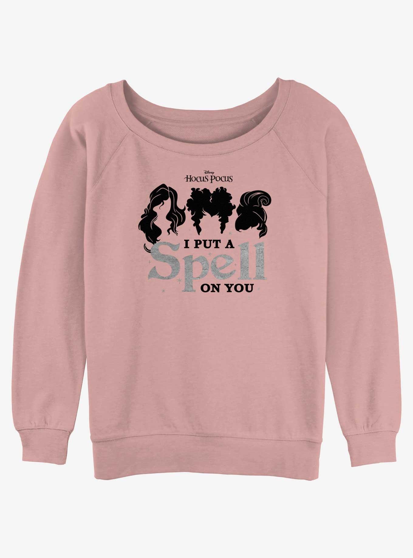 Disney Hocus Pocus Hair Silhouette Spell Girls Slouchy Sweatshirt, DESERTPNK, hi-res