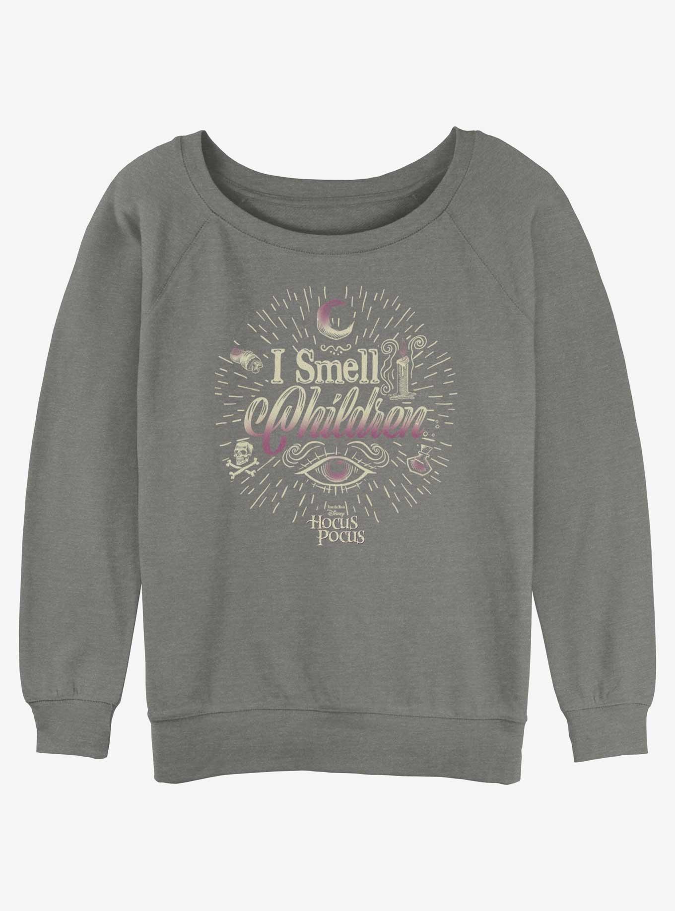 Disney Hocus Pocus Smelly Children Girls Slouchy Sweatshirt, GRAY HTR, hi-res