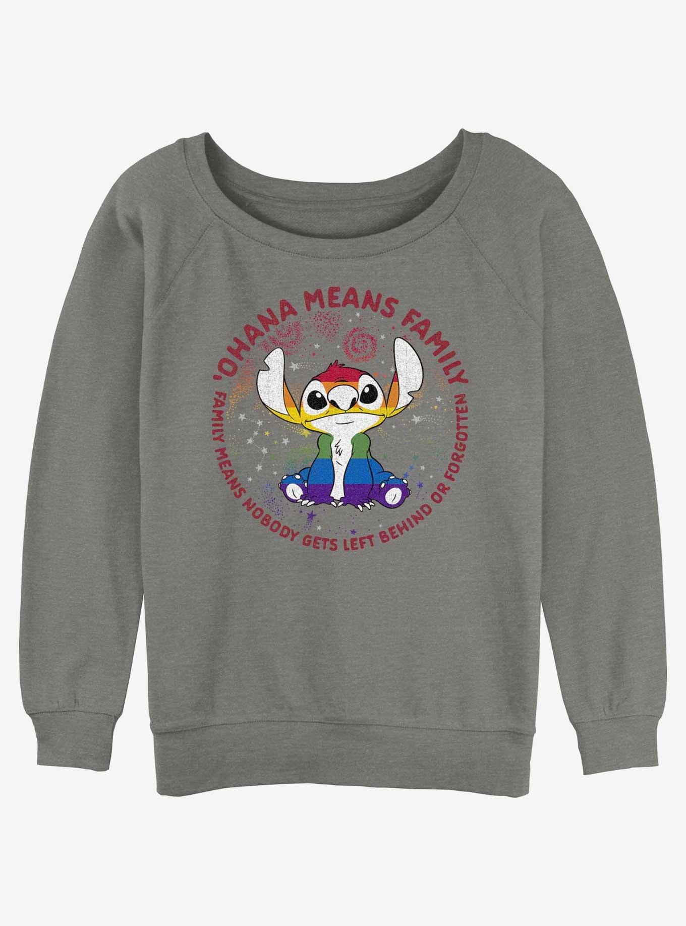 Disney Lilo & Stitch Ohana Pride Girls Slouchy Sweatshirt, , hi-res