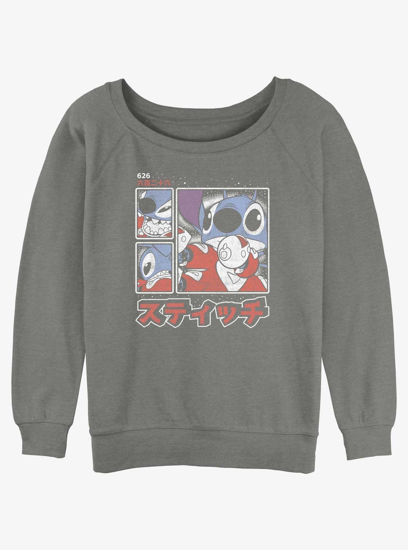 Disney Lilo & Stitch Pew Pew Panels Girls Slouchy Sweatshirt, , hi-res