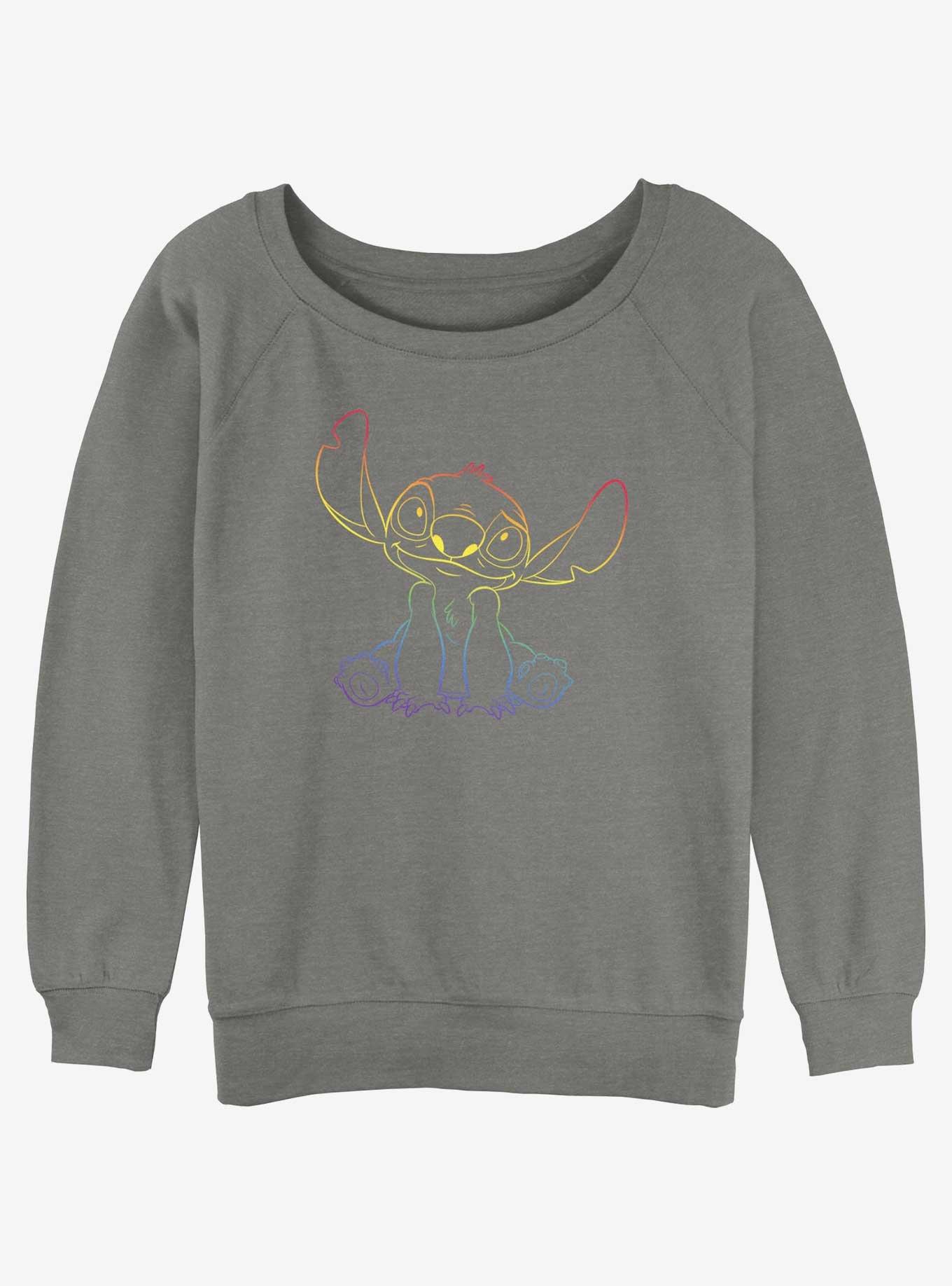Disney Lilo & Stitch Pride Stitch Slouchy Sweatshirt, GRAY HTR, hi-res