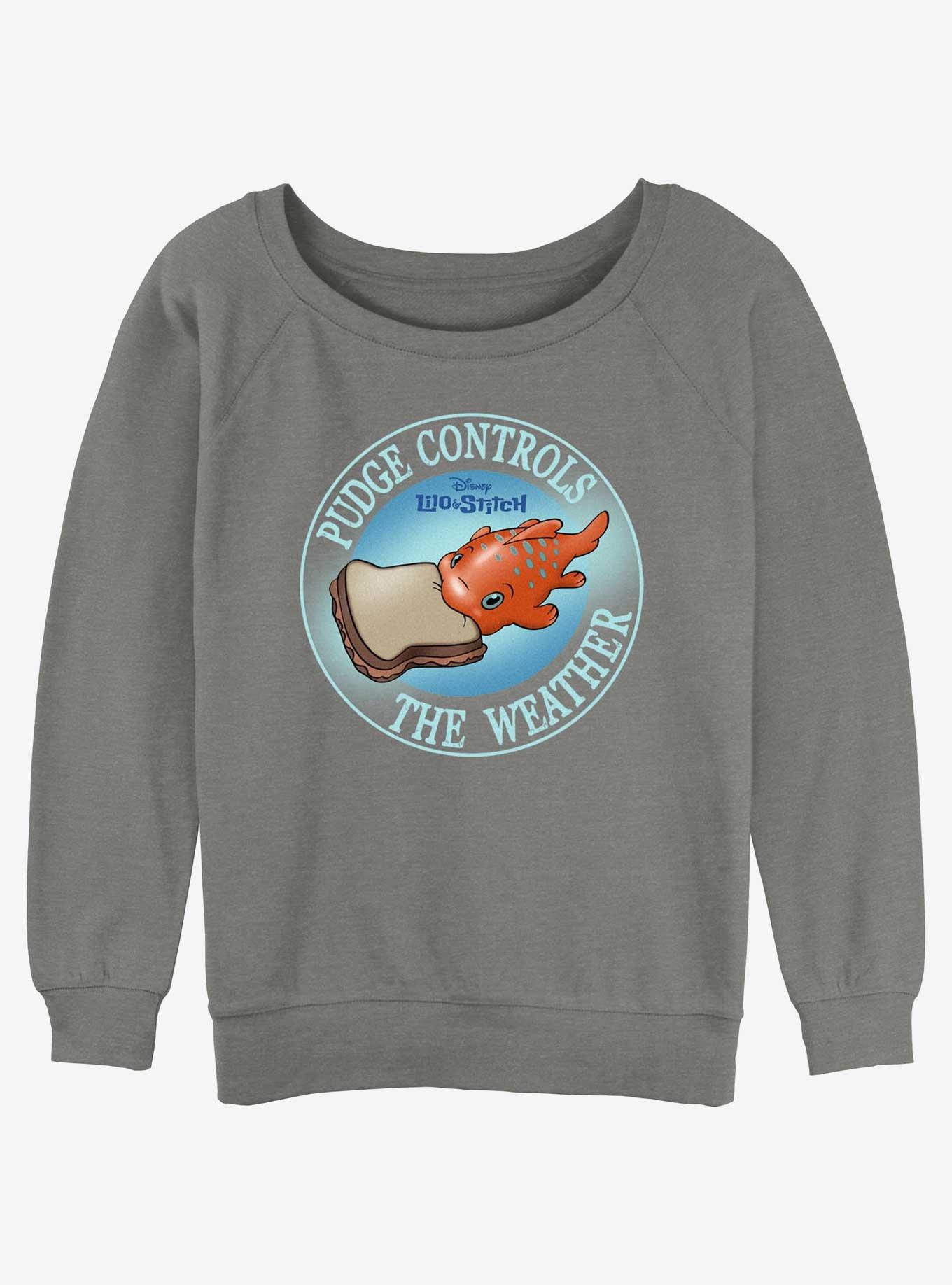 Disney Lilo & Stitch Pudge Weather Girls Slouchy Sweatshirt, GRAY HTR, hi-res