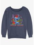 Disney Lilo & Stitch Rockin' Around Girls Slouchy Sweatshirt, BLUEHTR, hi-res