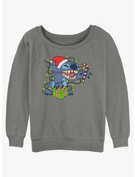 Disney Lilo & Stitch Christmas Lights Girls Slouchy Sweatshirt, , hi-res