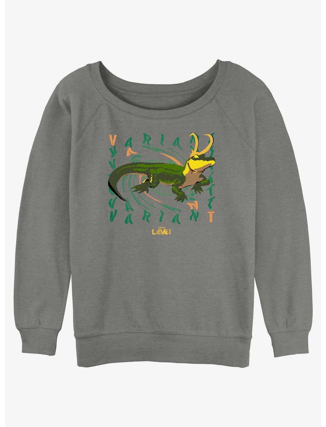 Marvel Loki Variant Alligator Loki Girls Slouchy Sweatshirt, GRAY HTR, hi-res