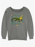 Marvel Loki Variant Alligator Loki Girls Slouchy Sweatshirt, GRAY HTR, hi-res