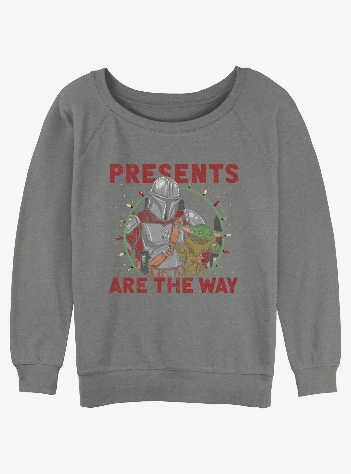 Star Wars The Mandalorian Presents Are The Way Girls Slouchy Sweatshirt, GRAY HTR, hi-res