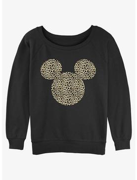 Disney Mickey Mouse Animal Print Ears Girls Slouchy Sweatshirt, , hi-res