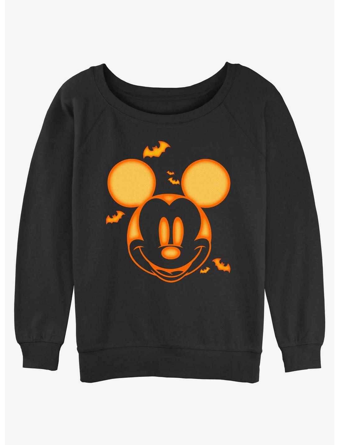 Disney Mickey Mouse Halloween Head Girls Slouchy Sweatshirt, BLACK, hi-res