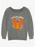 Disney Mickey Mouse Jack O' Lantern Girls Slouchy Sweatshirt, GRAY HTR, hi-res