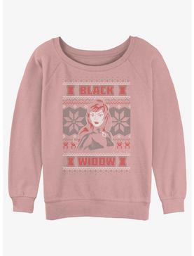 Marvel Black Widow Ugly Christmas Girls Slouchy Sweatshirt, , hi-res