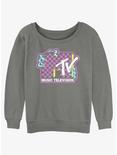MTV Creature Logo Girls Slouchy Sweatshirt, GRAY HTR, hi-res