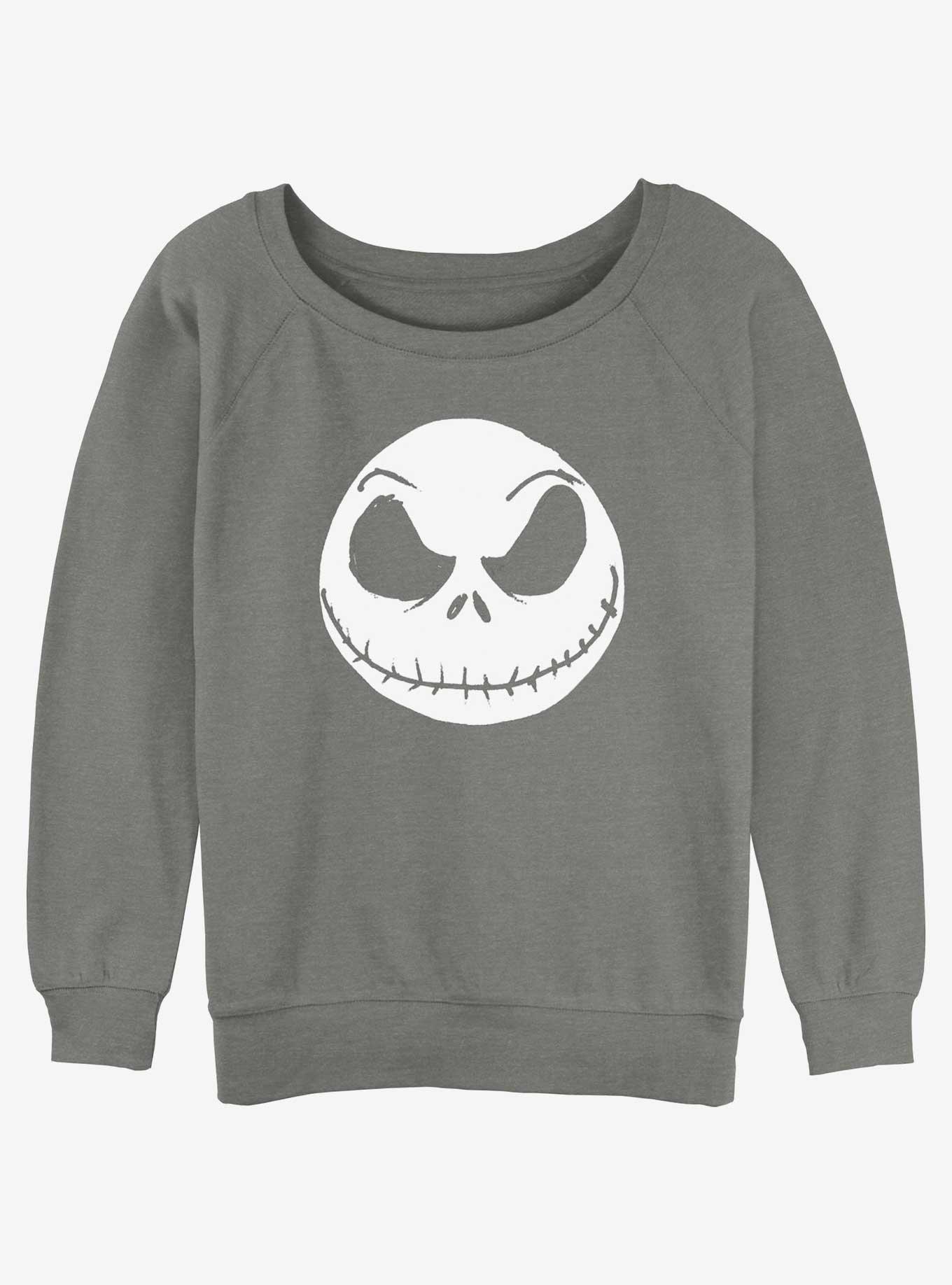 Disney The Nightmare Before Christmas Big Face Jack Girls Slouchy Sweatshirt, , hi-res