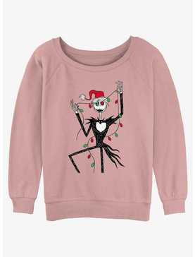 Disney The Nightmare Before Christmas Jack Christmas Lights Girls Slouchy Sweatshirt, , hi-res