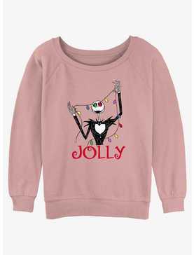 Disney The Nightmare Before Christmas Jolly Jack Christmas Lights Girls Slouchy Sweatshirt, , hi-res