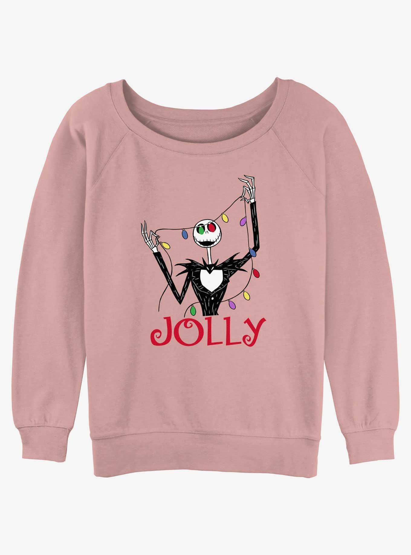 Disney The Nightmare Before Christmas Jolly Jack Christmas Lights Girls Slouchy Sweatshirt, , hi-res