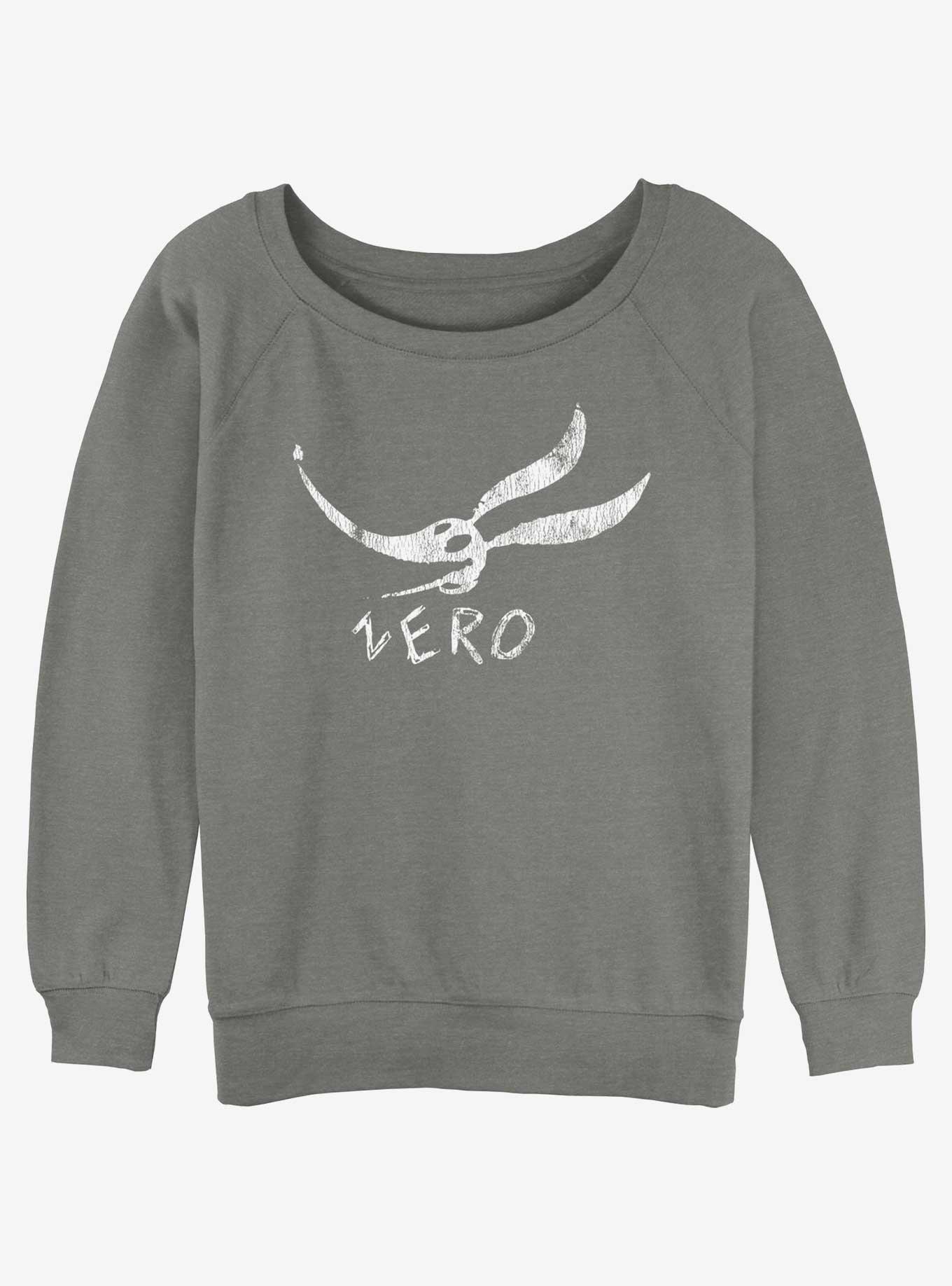 The Nightmare Before Christmas Zero Face Girls Slouchy Sweatshirt, GRAY HTR, hi-res
