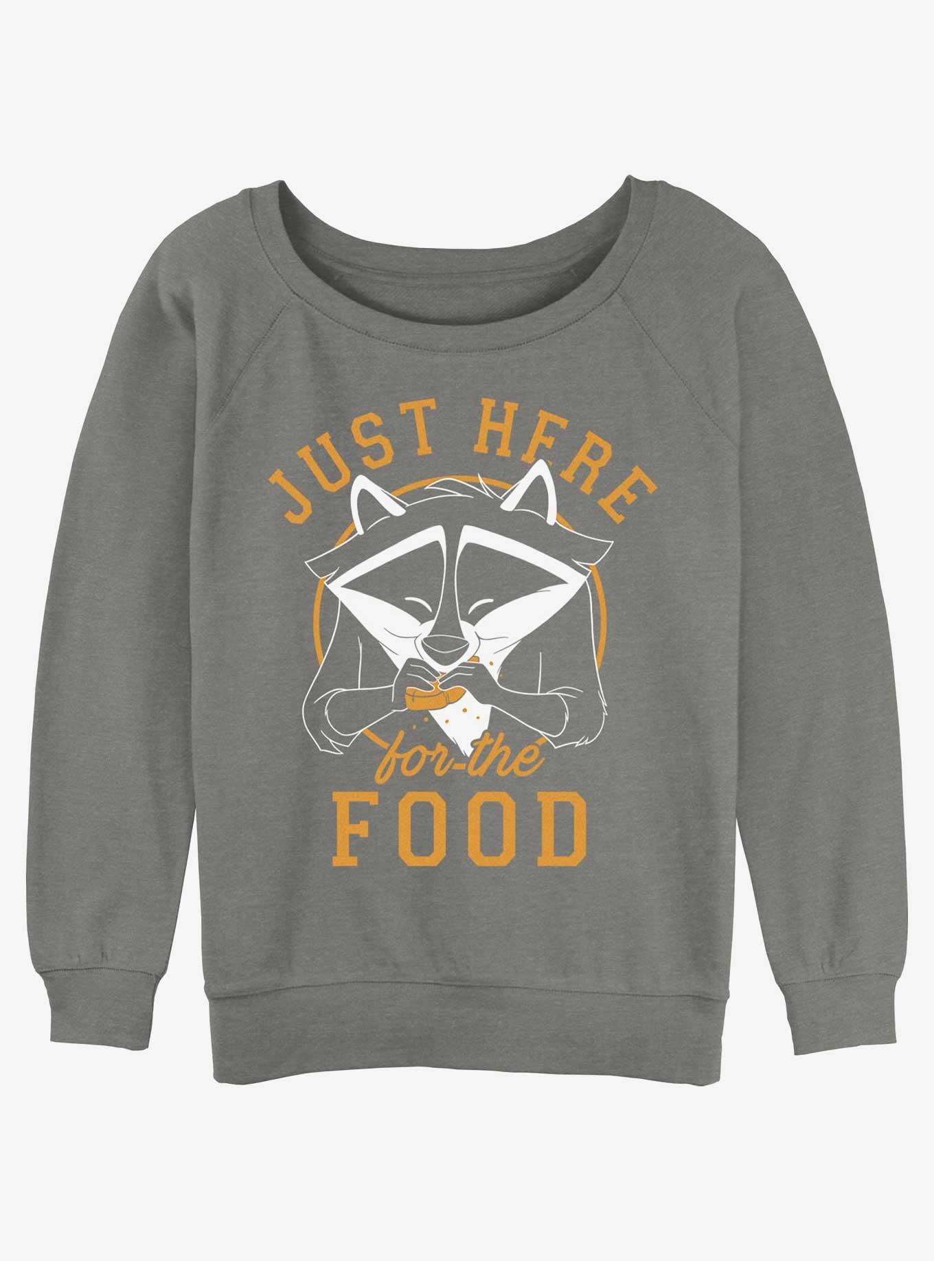 Disney Pocahontas Meeko Here For Food Girls Slouchy Sweatshirt, , hi-res