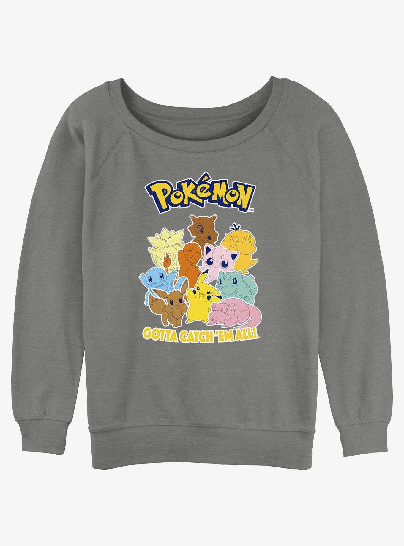 Pokemon Catch 'Em All Girls Slouchy Sweatshirt, , hi-res