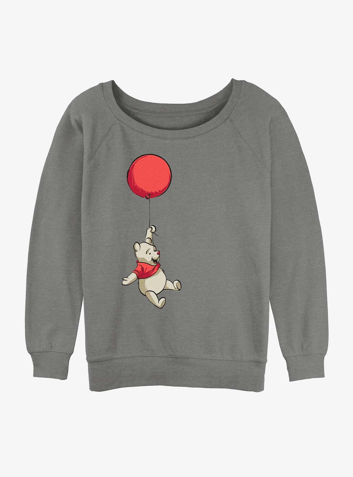 Disney Winnie The Pooh Balloon Winnie Girls Slouchy Sweatshirt, GRAY HTR, hi-res