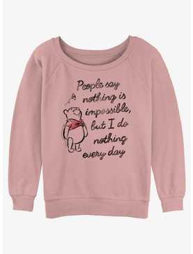 Disney Winnie The Pooh Nothing Is Impossible Girls Slouchy Sweatshirt, , hi-res
