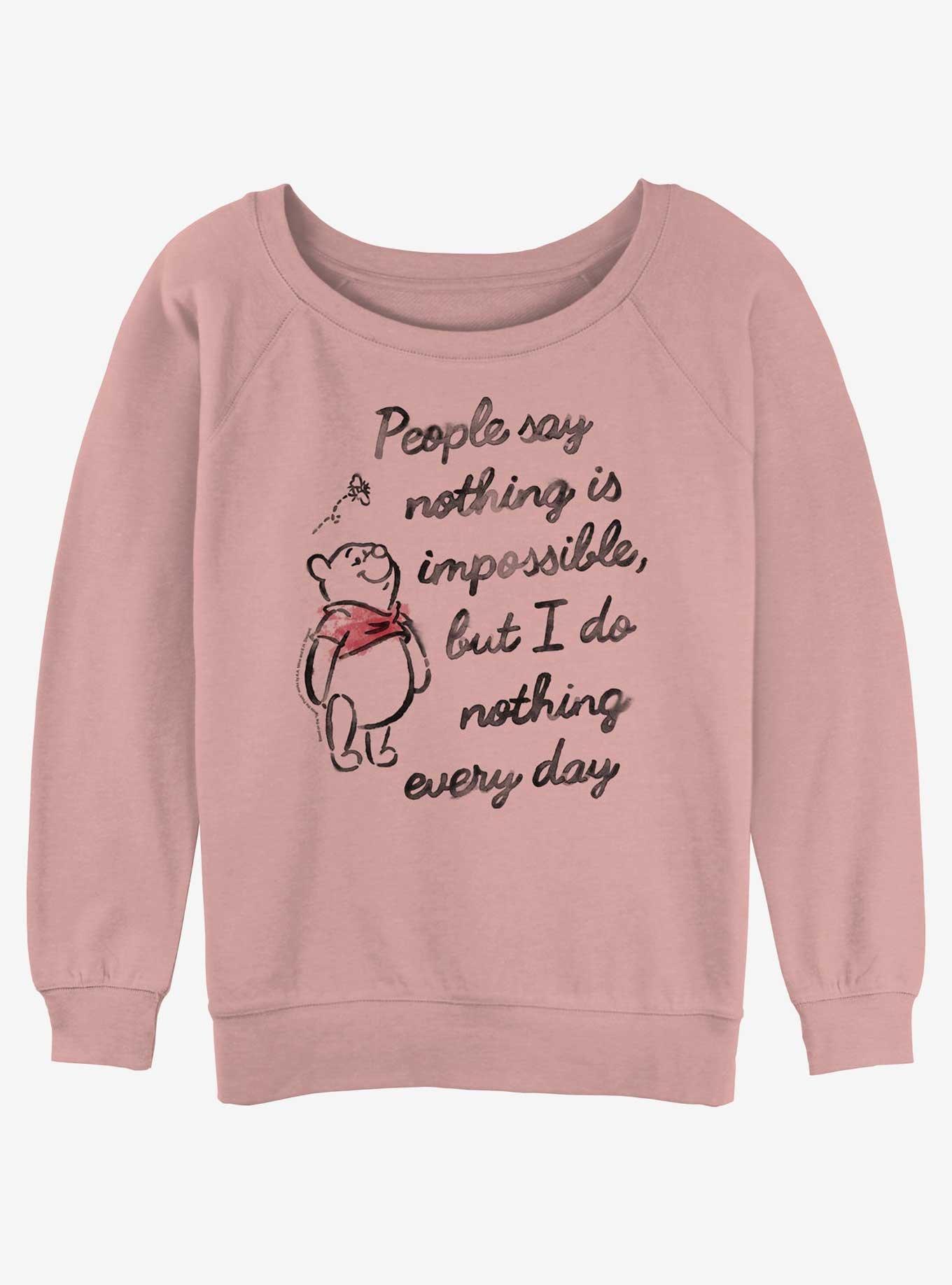 Disney Winnie The Pooh Nothing Is Impossible Girls Slouchy Sweatshirt, , hi-res