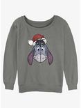 Disney Winnie The Pooh Santa Hat Eeyore Girls Slouchy Sweatshirt, GRAY HTR, hi-res
