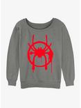 Marvel Spider-Man Miles Morales Symbol Girls Slouchy Sweatshirt, GRAY HTR, hi-res