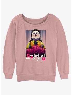 Plus Size Squid Game Young-Hee Doll Always Watching Girls Slouchy Sweatshirt, , hi-res
