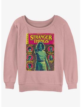 Stranger Things Comic Cover Girls Slouchy Sweatshirt, , hi-res
