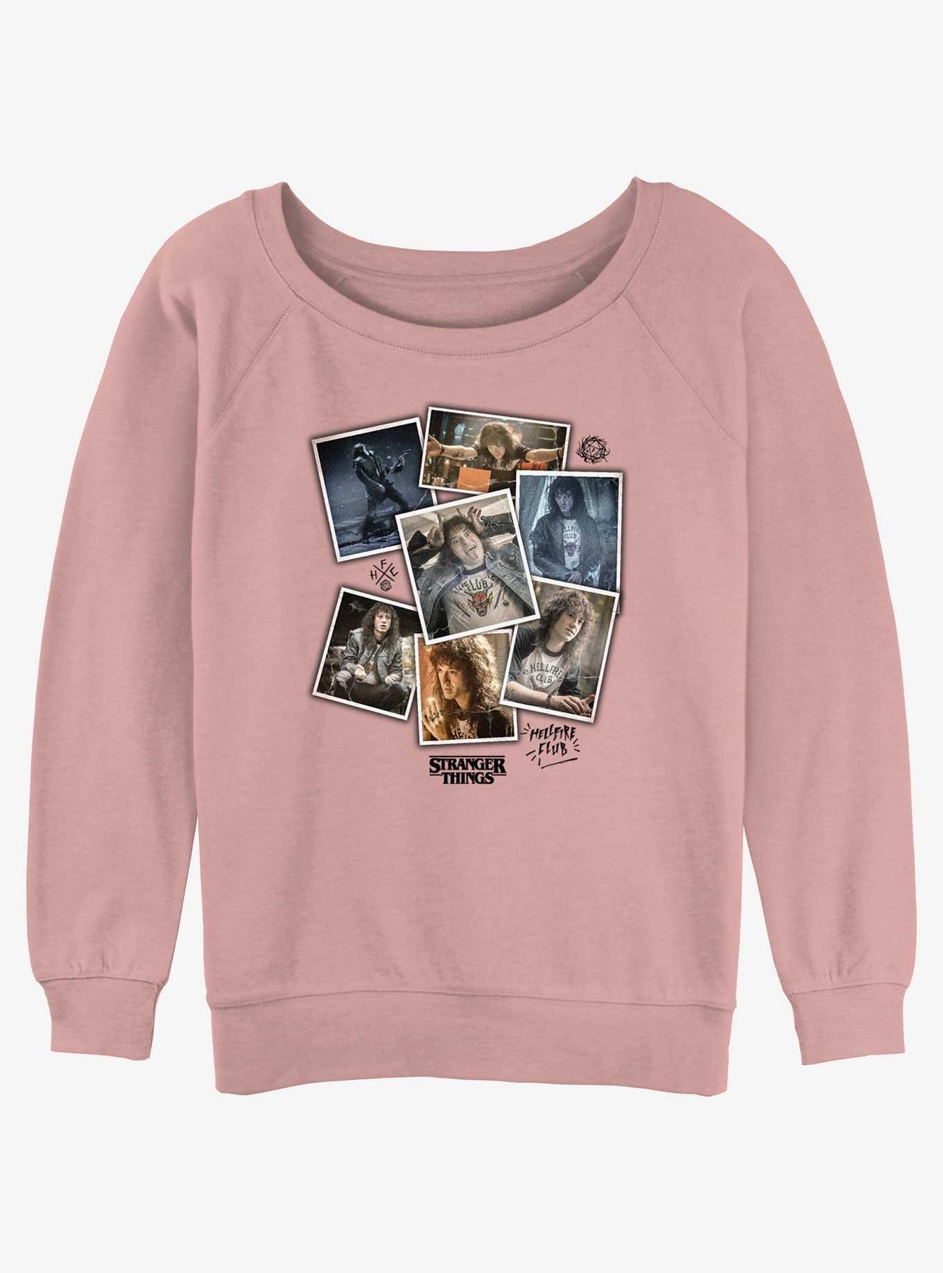 Stranger Things Eddie Munson Collage Girls Slouchy Sweatshirt