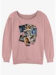 Stranger Things Eddie Munson Collage Girls Slouchy Sweatshirt, DESERTPNK, hi-res